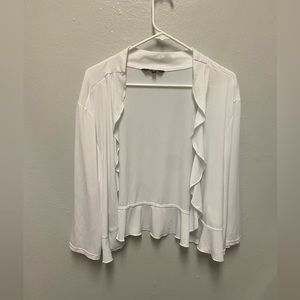 Just Love Plus Size 3X White 3/4 Sleeve Cropped Cardigan.